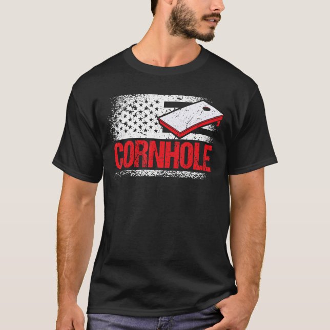 Camiseta Torneio Cornstar Corn Hole Red White (Frente)