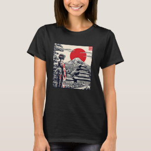 Camiseta Torneio de Arte Japonês Monte Fuji Floral Geis