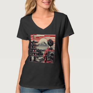 Camiseta Torneio de Arte Japonês Monte Fuji Floral Geis