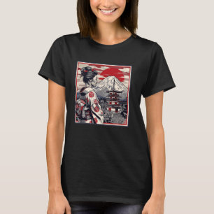 Camiseta Torneio de Arte Japonês Monte Fuji Floral Geis