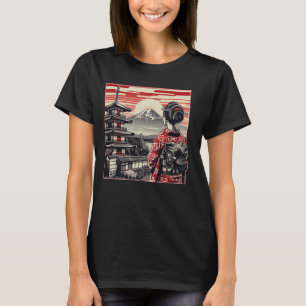 Camiseta Torneio de Arte Japonês Monte Fuji Floral Geis