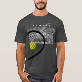 Camiseta Torneio de Tênis Raquete Atingindo Bola em Movimen