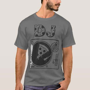 Camiseta Torno de Desenho Animado Fatia de Pizza DJ