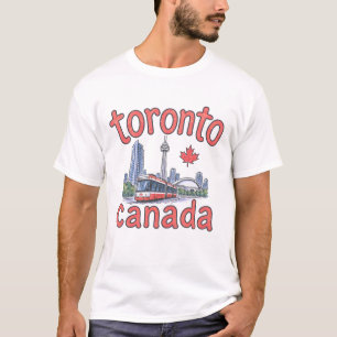 Camiseta Toronto Canadá Bonde da TTC Silhueta da Cidade