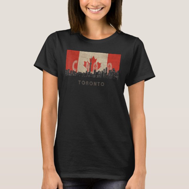 Camiseta Toronto canada Skyline Vacation Souvenir bandeira (Frente)