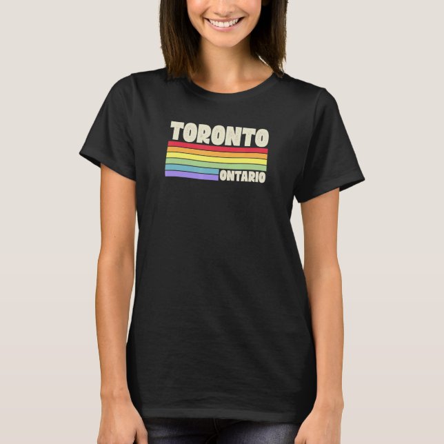 Camiseta Toronto Ontario Canadá Rainbow Orgulho gay Merch R (Frente)