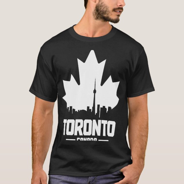 Camiseta Toronto Skyline Ontario Canada Maple Leaf Canadens (Frente)