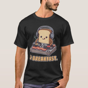 Camiseta Torrada de Desenho Animado DJ Café da Manhã Fofo