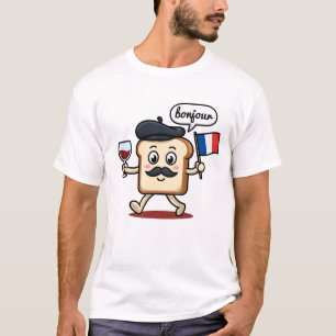 Camiseta Torrada Francesa Bonito Bonjour Boina Vinho Bandei