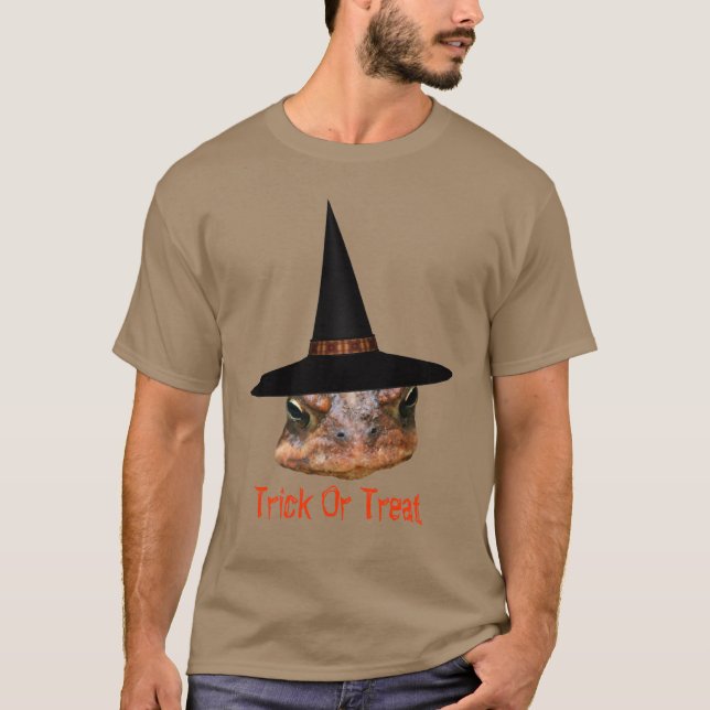 Camiseta Torrada Rosto Bruxa Hat Halloween Engraçado T-Shir (Frente)