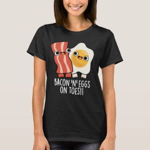 Camiseta Torradas Divertidas com Bacon e Ovos nos Dedos dos