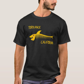 Camiseta Torrance California Shark Skeleton Amber Print