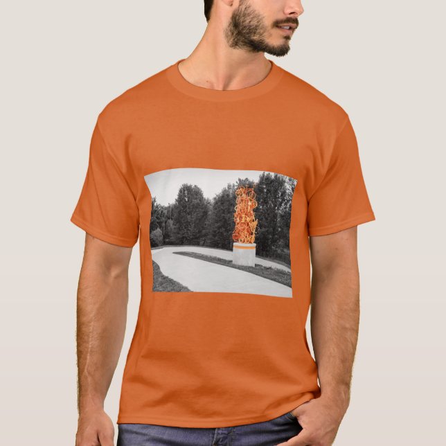 Camiseta Torre de Bicicleta Laranja ao Longo das Trilhas de (Frente)