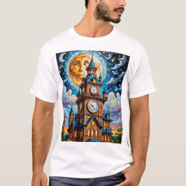 Camiseta Torre de Clocktower T-Shirt Mosaic Retro Magic