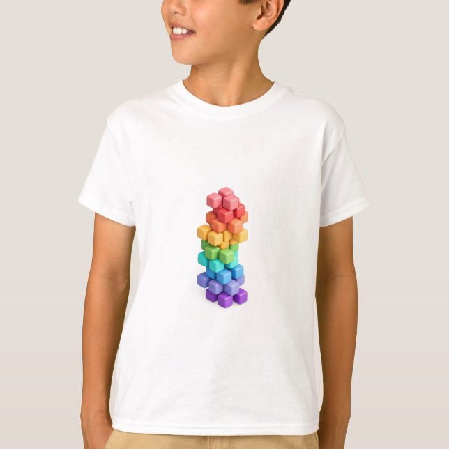 Camiseta Torre de Cubo Arco-íris (Frente)
