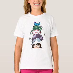 Camiseta Torre de Gatos Vida Gato Fofo Pilha Arte