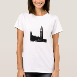Camiseta Torre de Londres, Big Ben Black e White Photoógraf