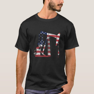 Camiseta Torre de Petróleo EUA Bandeira Americana Refinaria