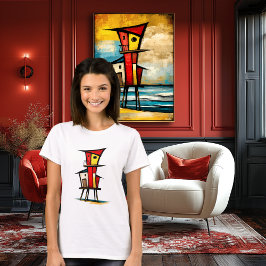 Camiseta Torre de Salvamento Abstrata | Arte Expressionista