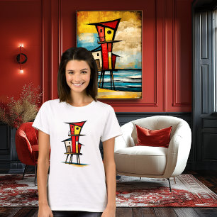 Camiseta Torre de Salvamento Abstrata Arte Expressionista