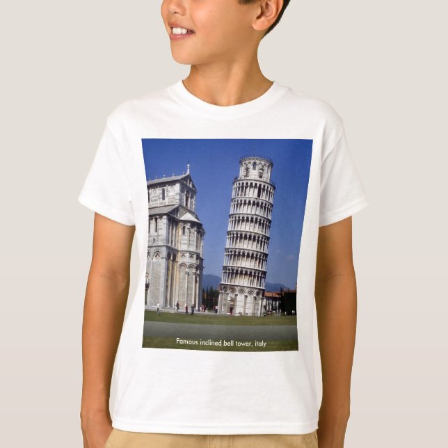 Camiseta Torre de sino inclinado famosa, a torre inclinada (Frente)