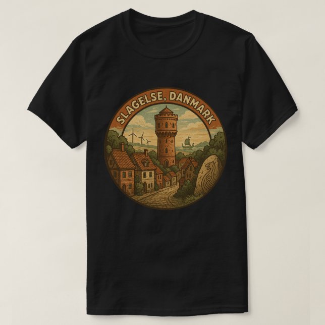 Camiseta Torre de Slagelse Dinamarca (Frente do Design)