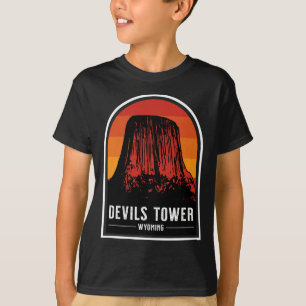 Camiseta Torre do Diabo Monument Nacional Retro Wyoming Tri