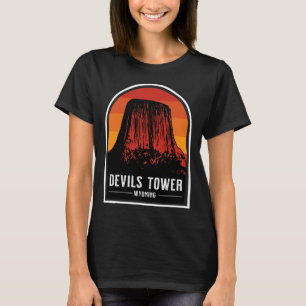 Camiseta Torre do Diabo Monumentos Nacionais Retro Wyoming 