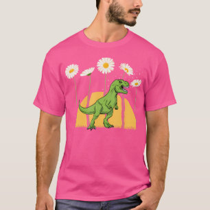 Camiseta Torre do Pôr do Sol de Dinossauro Flor de Margarid
