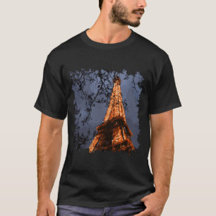 Camiseta Torre Eiffel Cênica Paris França à Noite Majestosa