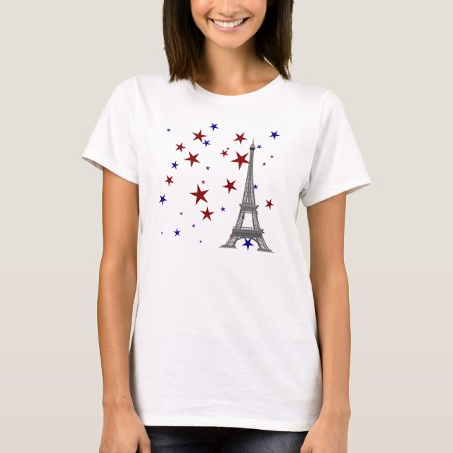 Camiseta Torre Eiffel com estrelas (Frente)