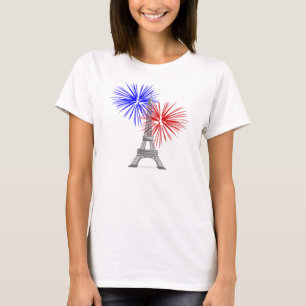 Camiseta Torre Eiffel com Fireworks
