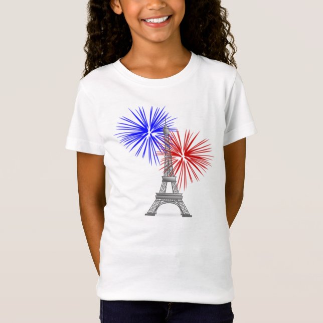 Camiseta Torre Eiffel com Fireworks (Frente)