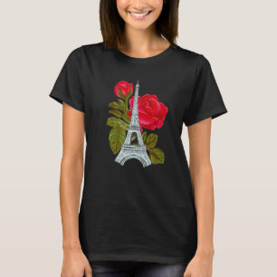 Camiseta Torre Eiffel com Rosa Love Paris Rosa French Lov