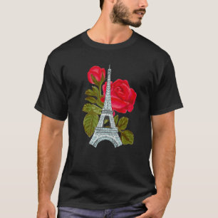 Camiseta Torre Eiffel com Rosa Love Paris Rosa French Lov