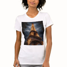 Torre Eiffel Noturna Paris Arte – Luz Romântica da