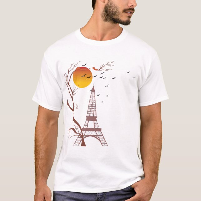 Camiseta Torre Eiffel, outono (Frente)