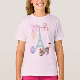 Camiseta Torre Eiffel páscoa e Balões de Pastel Gato