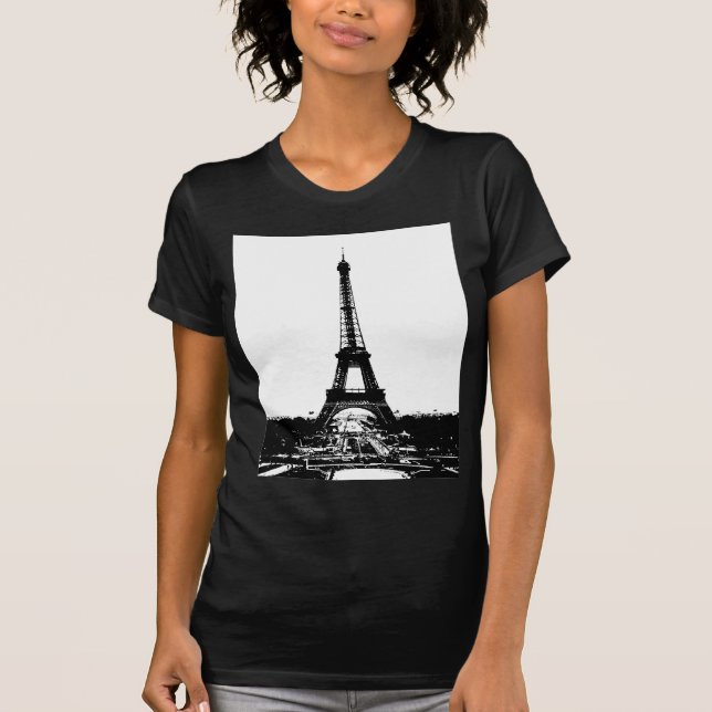 Camiseta Torre Eiffel Preta e Branca (Frente)