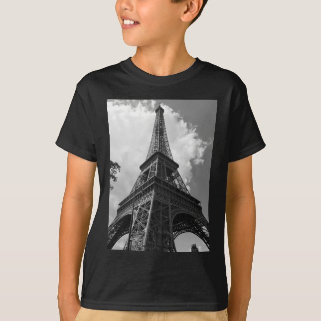 Camiseta Torre Eiffel Preta e Branca em Paris (Frente)