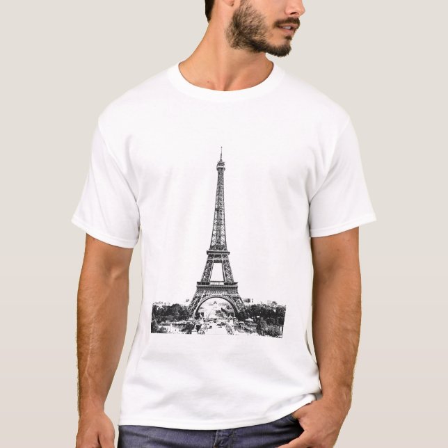 Camiseta Torre Eiffel preto e branco (Frente)
