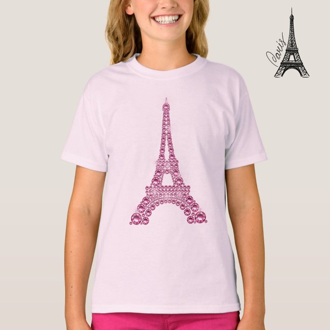 Camiseta Torre Eiffel Rosa Persa (Criador carregado)