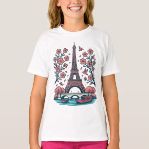 Camiseta Torre Eiffel, Torre de Souvenir, Paris, Árvore Cer