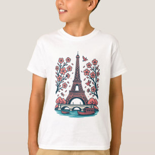Camiseta Torre Eiffel, Torre de Souvenir, Paris, Árvore Cer