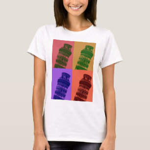 Camiseta Torre inclinada de Pisa Pop Art