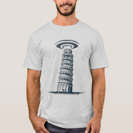 Camiseta Torre Inclinada OVNI - Encontro Alien Divertido e