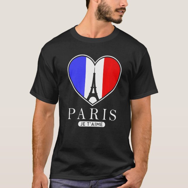 Camiseta Torre Paris Je T'aime Eiffel Em França Bonjour Lov (Frente)