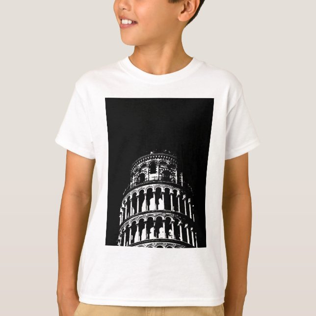 Camiseta Torre Preta e Branca de Pisa Itália (Frente)