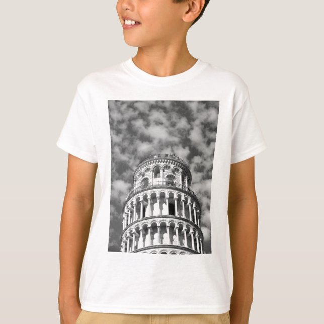 Camiseta Torre Preta e Branca de Pisa Itália (Frente)