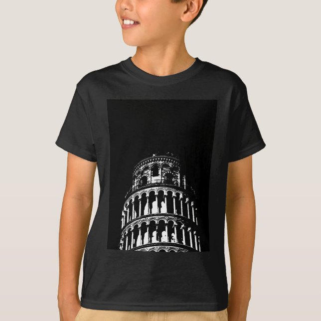 Camiseta Torre Preta e Branca de Pisa Itália (Frente)